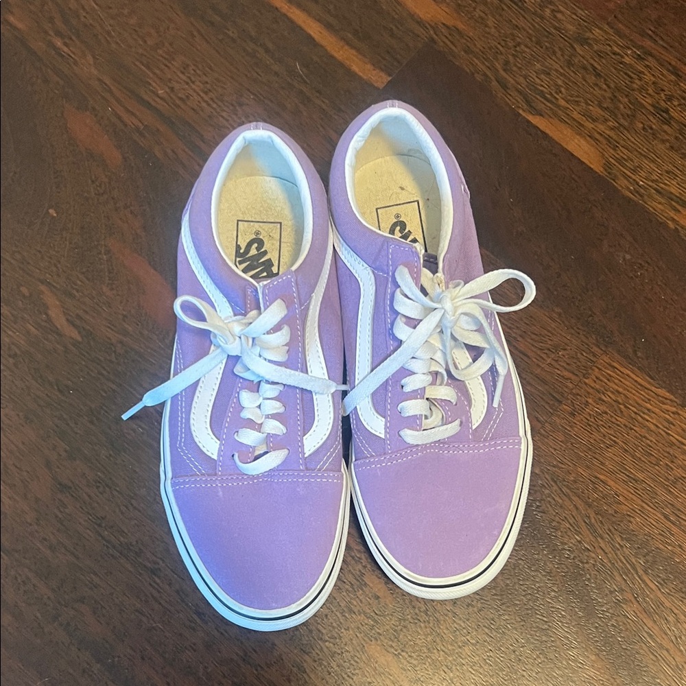 Vans Lavender and White Classic Sneakers
